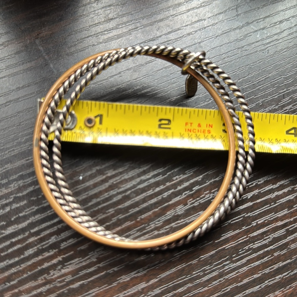 James Avery Silver and Brass Twisted Bangle Bracelet - Picture 2 of 2